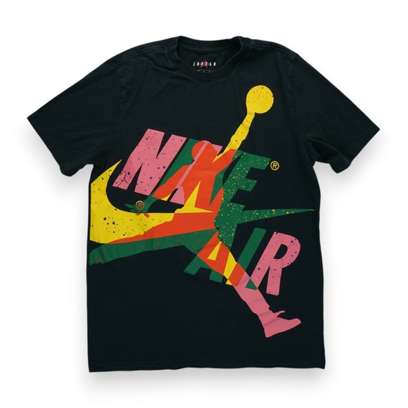 JORDAN Nike Air Mens Flight T-shirt Cotton Black Retro Size Medium CT6751-011 - Picture 1 of 4